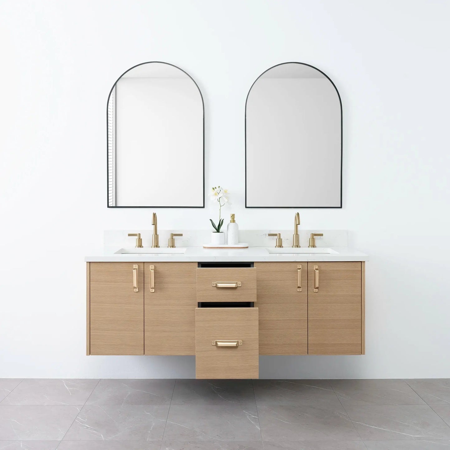 
                  
                    Austin 60", Teodor® Wall Mount Natural White Oak Vanity, Double Sink Teodor Bathroom VanityCanada
                  
                