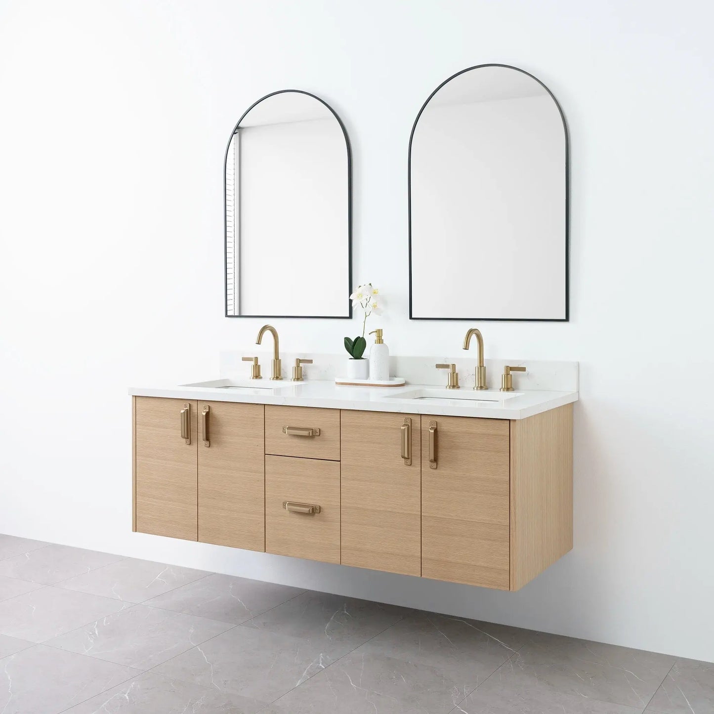 
                  
                    Austin 60", Teodor® Wall Mount Natural White Oak Vanity, Double Sink Teodor Bathroom VanityCanada
                  
                