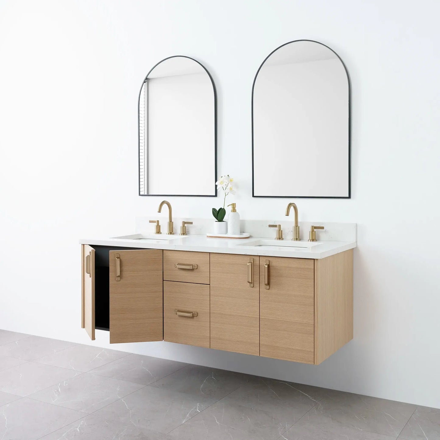 
                  
                    Austin 60", Teodor® Wall Mount Natural White Oak Vanity, Double Sink Teodor Bathroom VanityCanada
                  
                