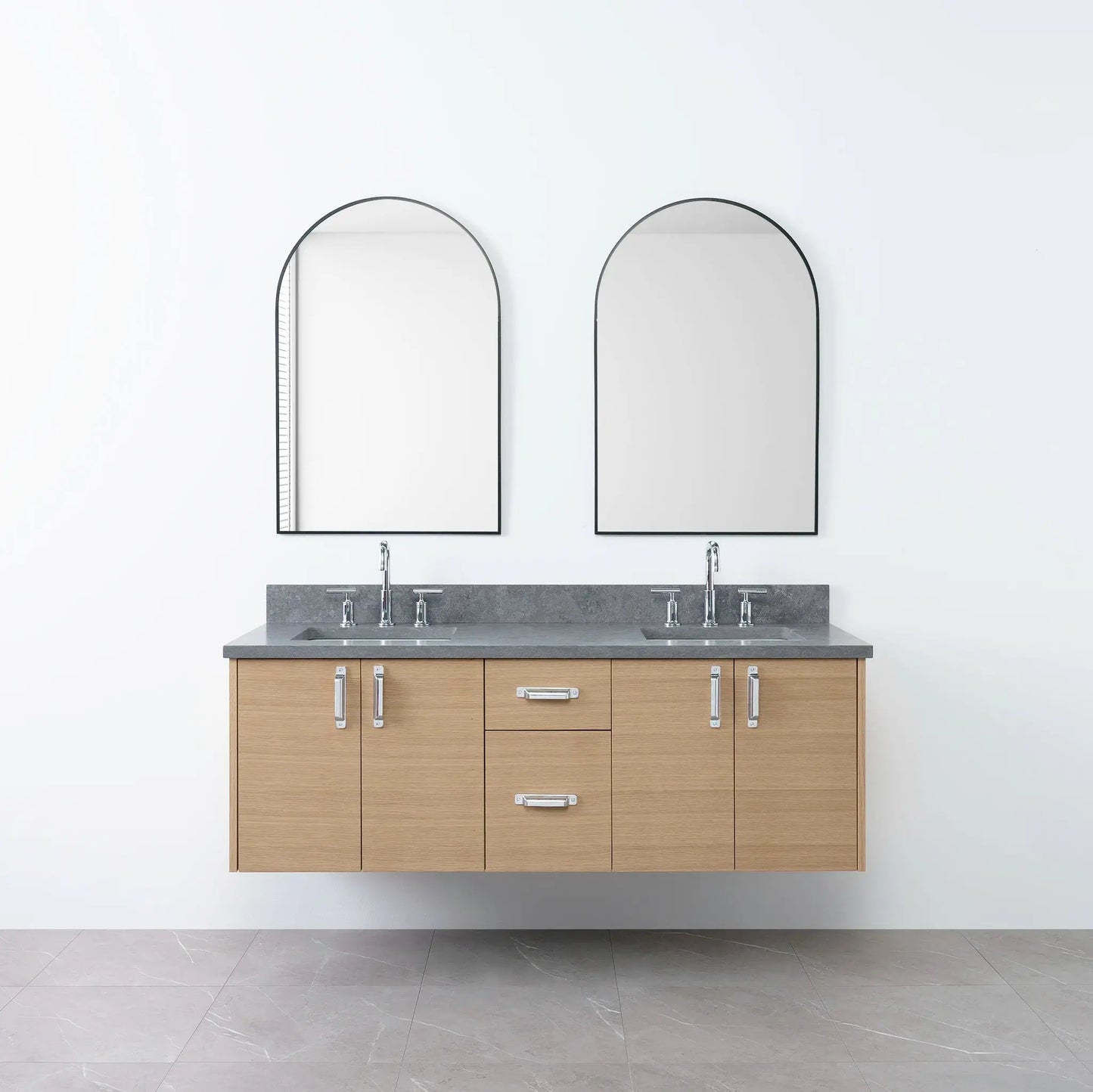 
                  
                    Austin 60", Teodor® Wall Mount Natural White Oak Vanity, Double Sink Teodor Bathroom VanityCanada
                  
                