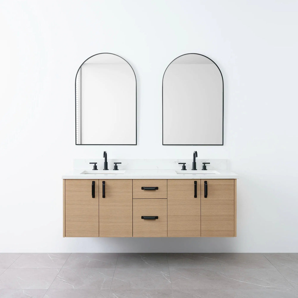 
                  
                    Austin 60", Teodor® Wall Mount Natural White Oak Vanity, Double Sink Teodor Bathroom VanityCanada
                  
                