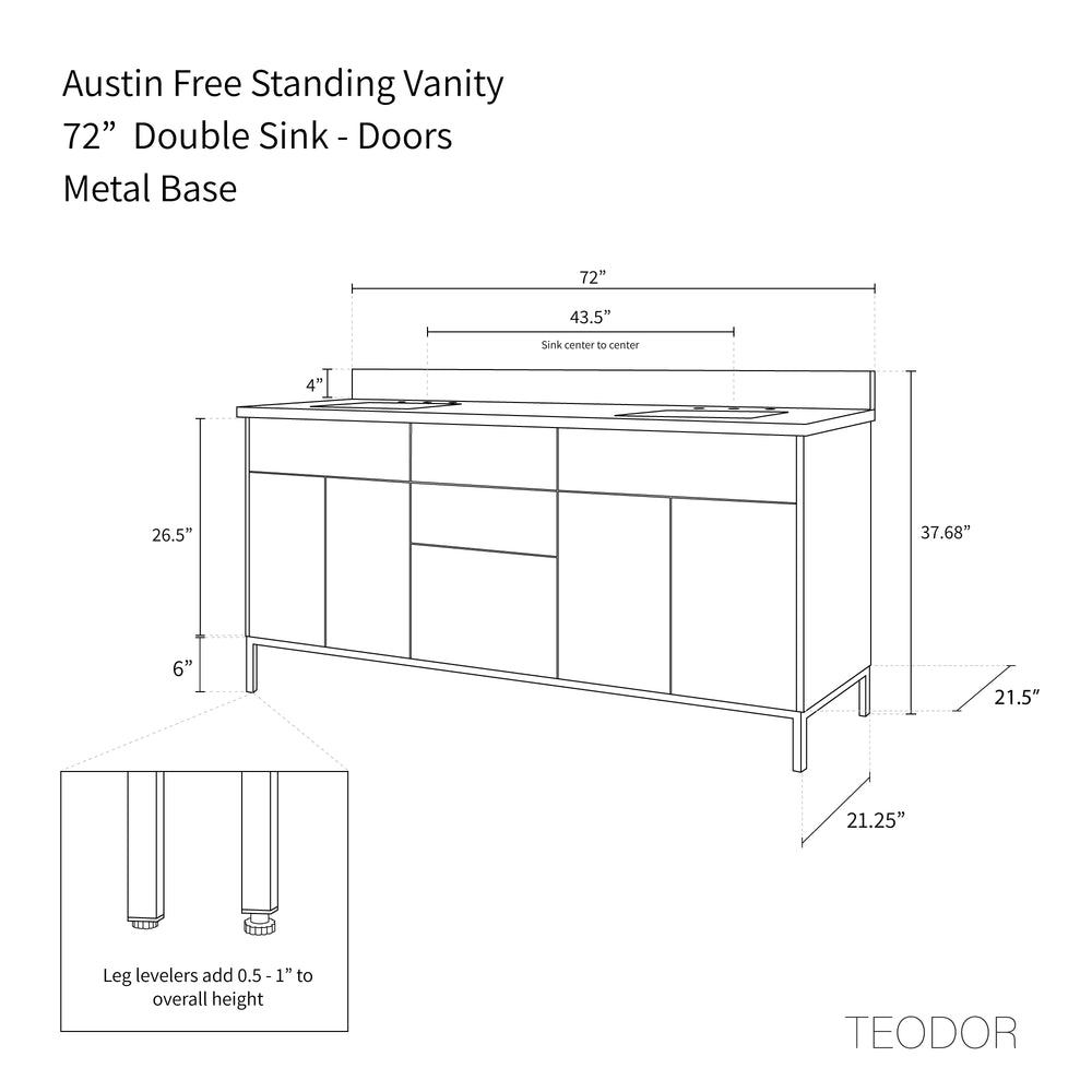 
                  
                    Austin 72" American Black Walnut Bathroom Vanity, Double Sink
                  
                