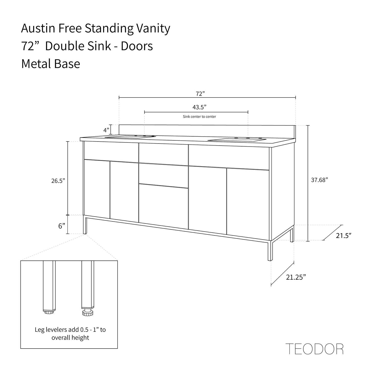 
                  
                    Austin 72" American Black Walnut Bathroom Vanity, Double Sink
                  
                