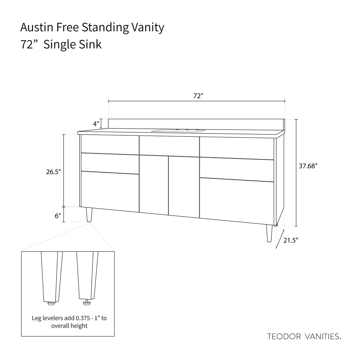 
                  
                    Austin 72", Teodor® Modern American Black Walnut Vanity Teodor Bathroom VanityCanada
                  
                