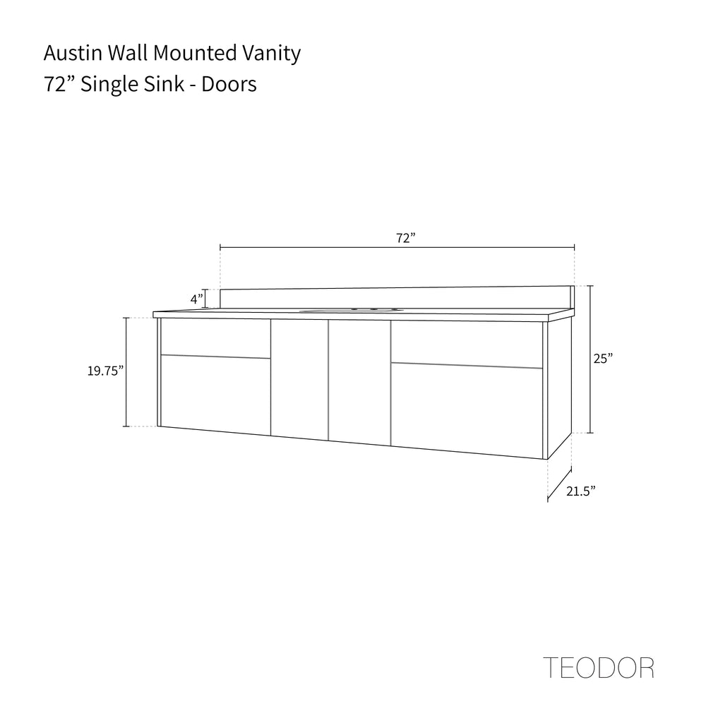 
                  
                    Austin 72", Teodor® Modern Wall Mount American Black Walnut Vanity Teodor Bathroom VanityCanada
                  
                