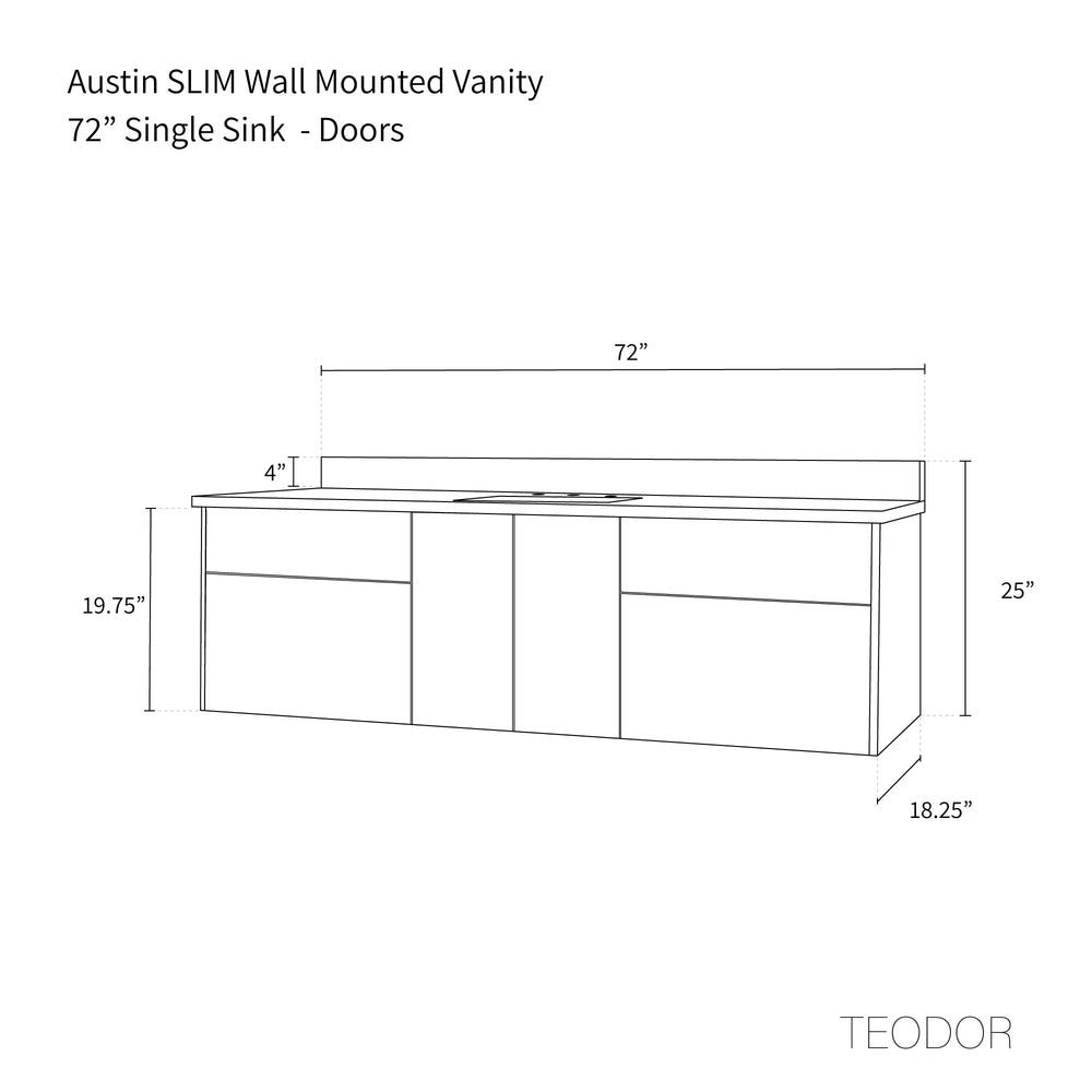 
                  
                    Austin SLIM, 72" Teodor® Modern Wall Mount American Black Walnut Vanity Teodor Bathroom VanityCanada
                  
                