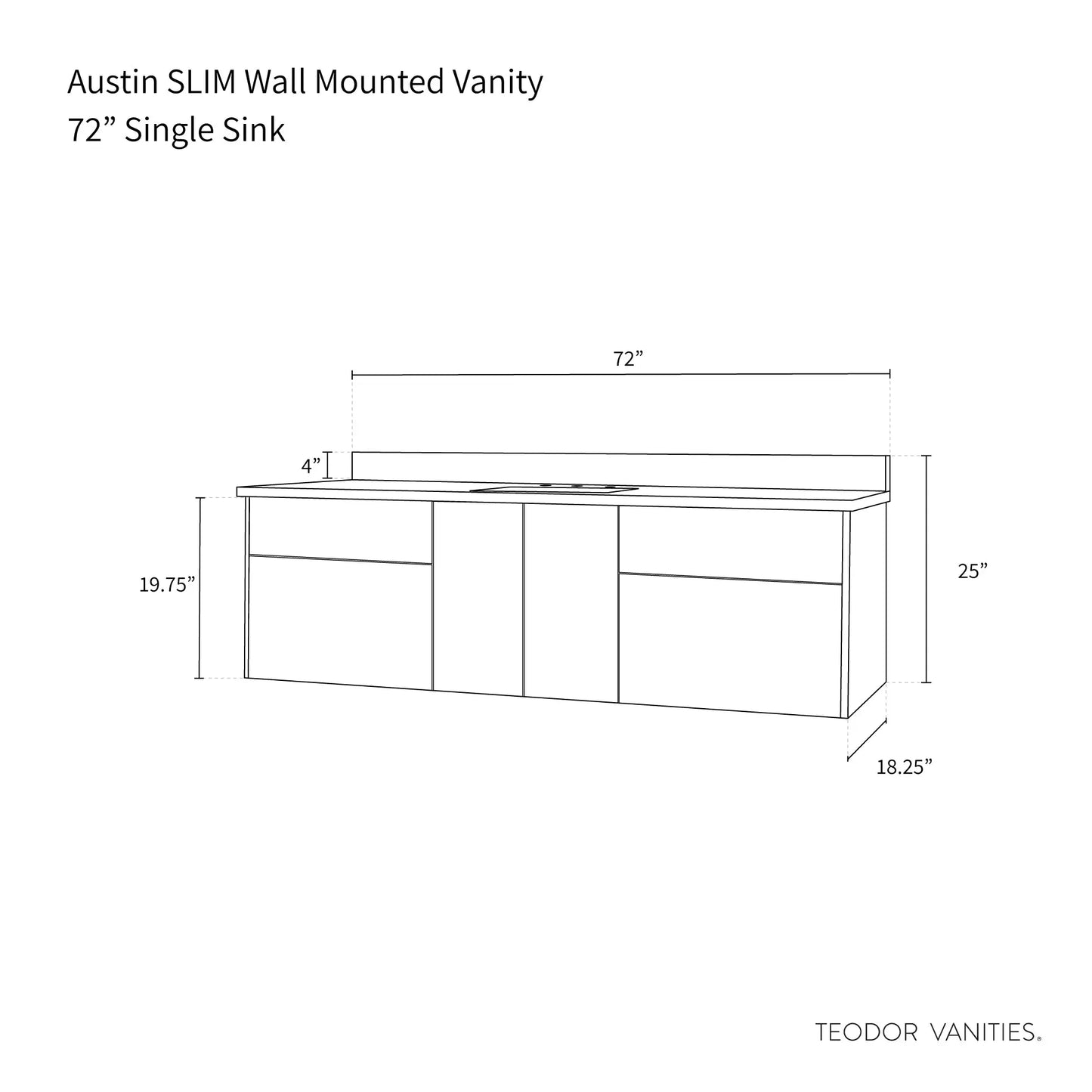
                  
                    Austin SLIM, 72" Teodor® Modern Wall Mount American Black Walnut Vanity Teodor Bathroom VanityCanada
                  
                
