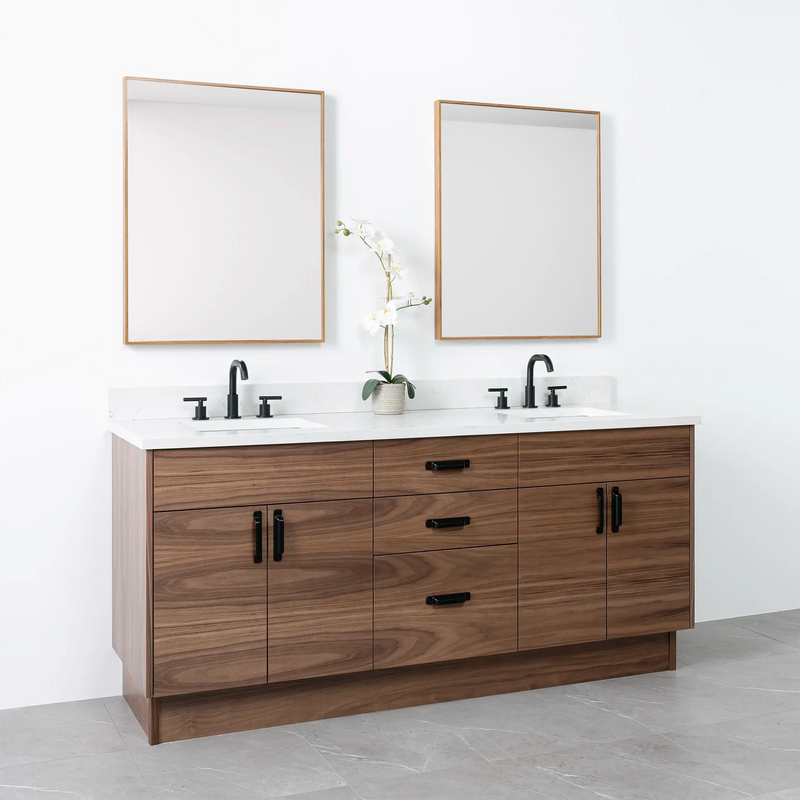 Austin 72", Teodor® Modern American Black Walnut Vanity, Double Sink Teodor