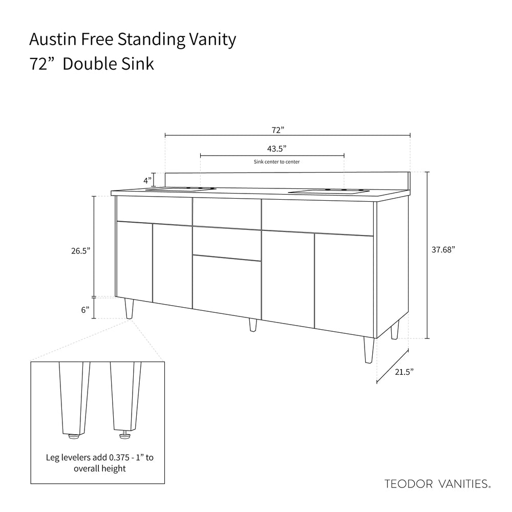 
                  
                    Austin 72", Teodor® Modern American Black Walnut Vanity, Double Sink Teodor
                  
                