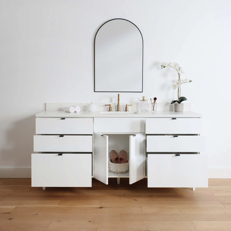 Austin 72", Teodor® Modern Gloss White Vanity