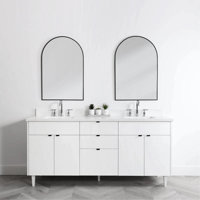 Austin 72", Teodor® Modern Gloss White Vanity, Double Sink Teodor Bathroom VanityCanada