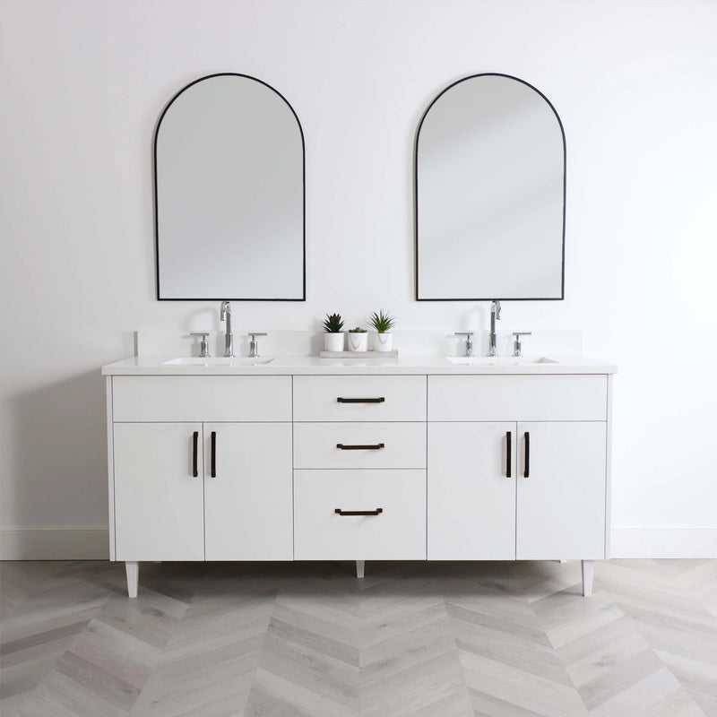 Austin 72", Teodor® Modern Gloss White Vanity, Double Sink Teodor Bathroom VanityCanada