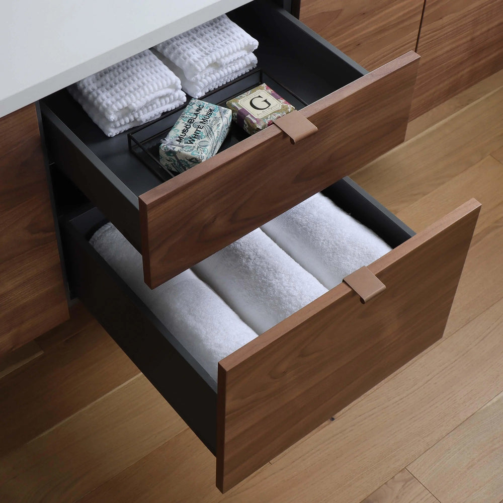 
                  
                    Austin 72" Wall Mount American Black Walnut Bathroom Vanity, Double Sink - Teodor Vanities
                  
                