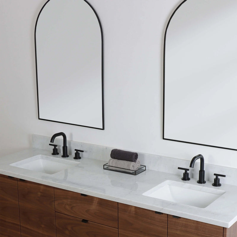 Austin 72" Wall Mount American Black Walnut Bathroom Vanity, Double Sink - Teodor Vanities