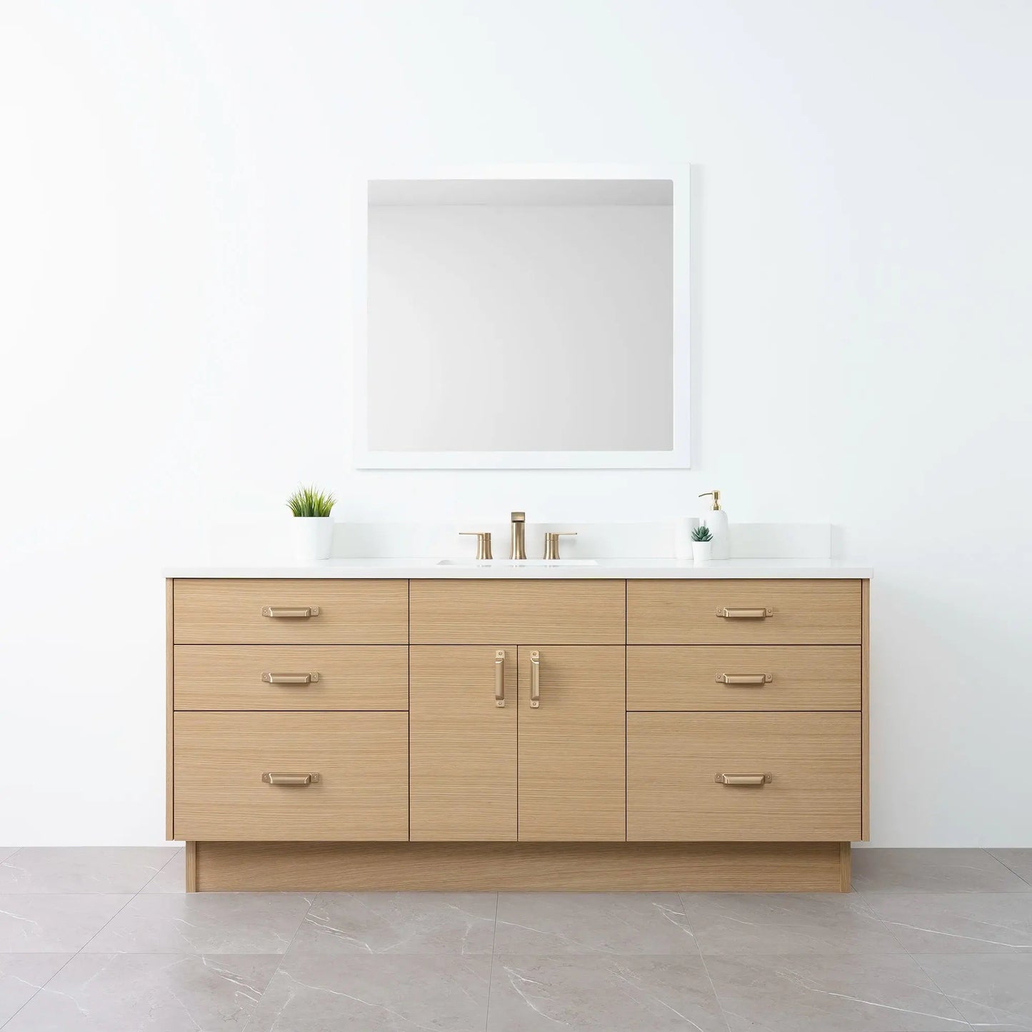 Austin 72" Natural White Oak Bathroom Vanity - Teodor Vanities