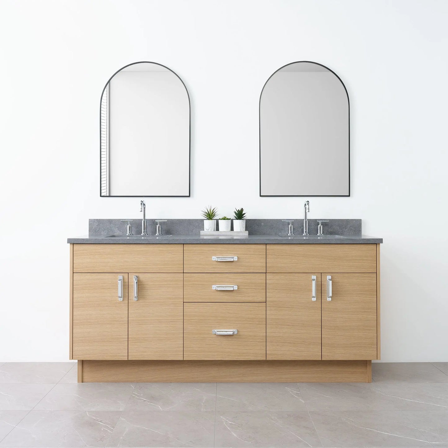 Austin 72" Natural White Oak Bathroom Vanity, Double Sink - Teodor Vanities