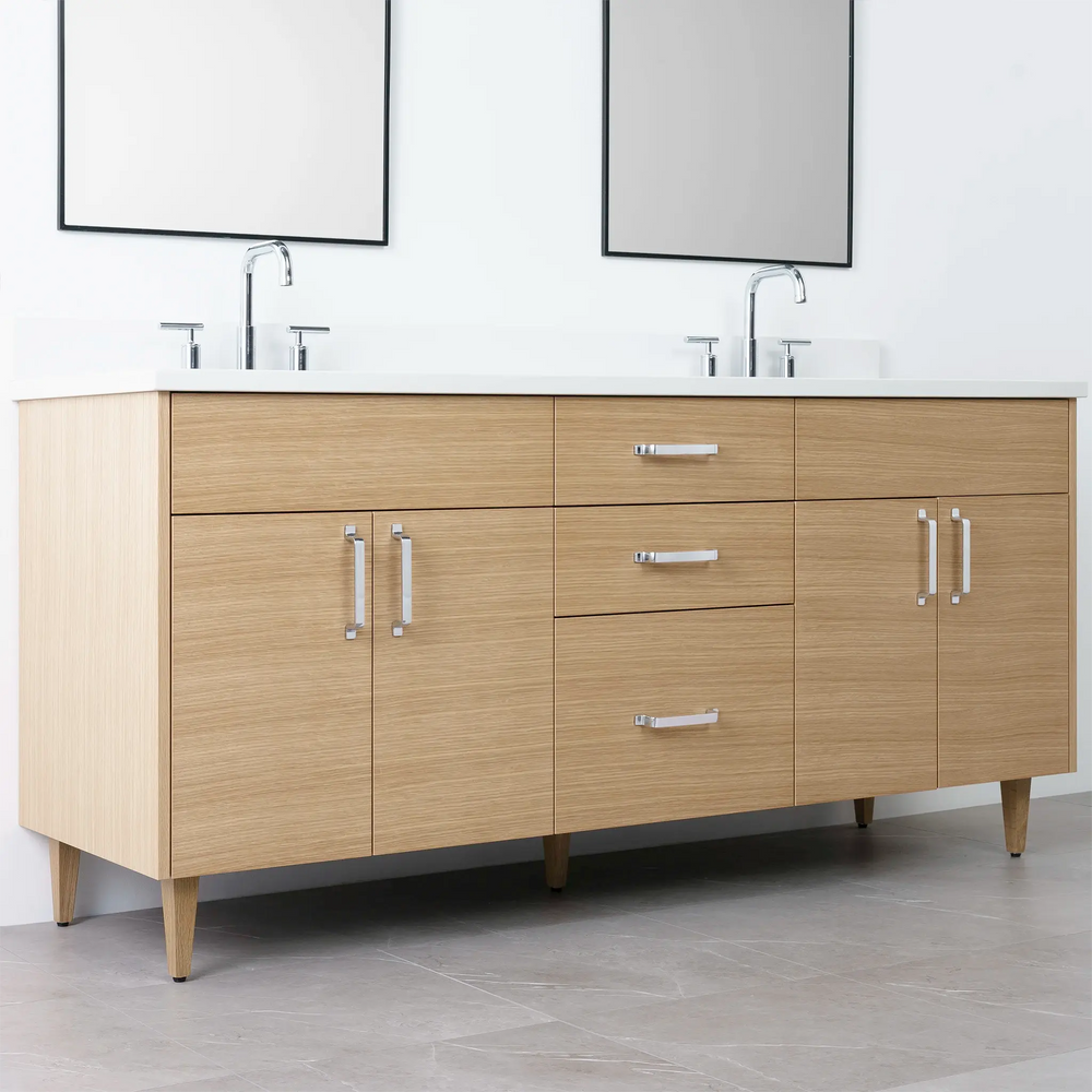 
                  
                    Austin 72" Natural White Oak Bathroom Vanity, Double Sink - Teodor Vanities
                  
                