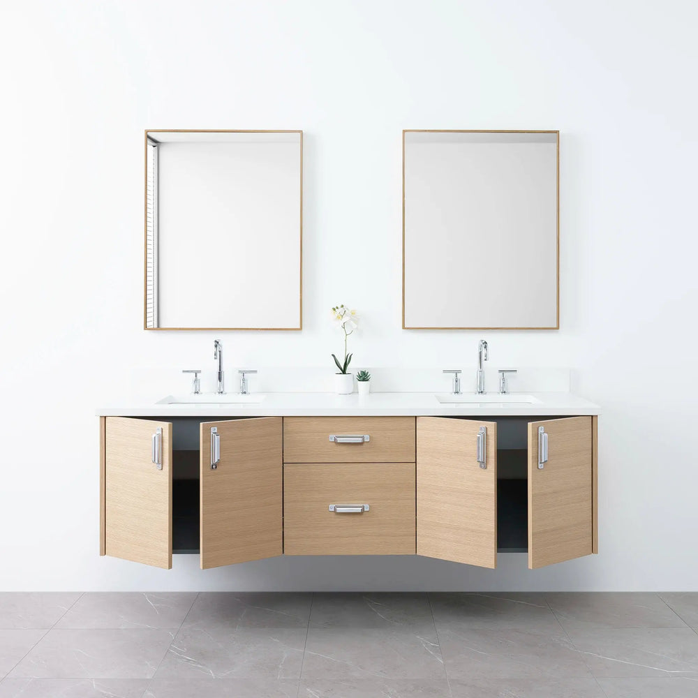 
                  
                    Austin 72", Teodor® Wall Mount Natural White Oak Vanity, Double Sink Teodor Bathroom VanityCanada
                  
                