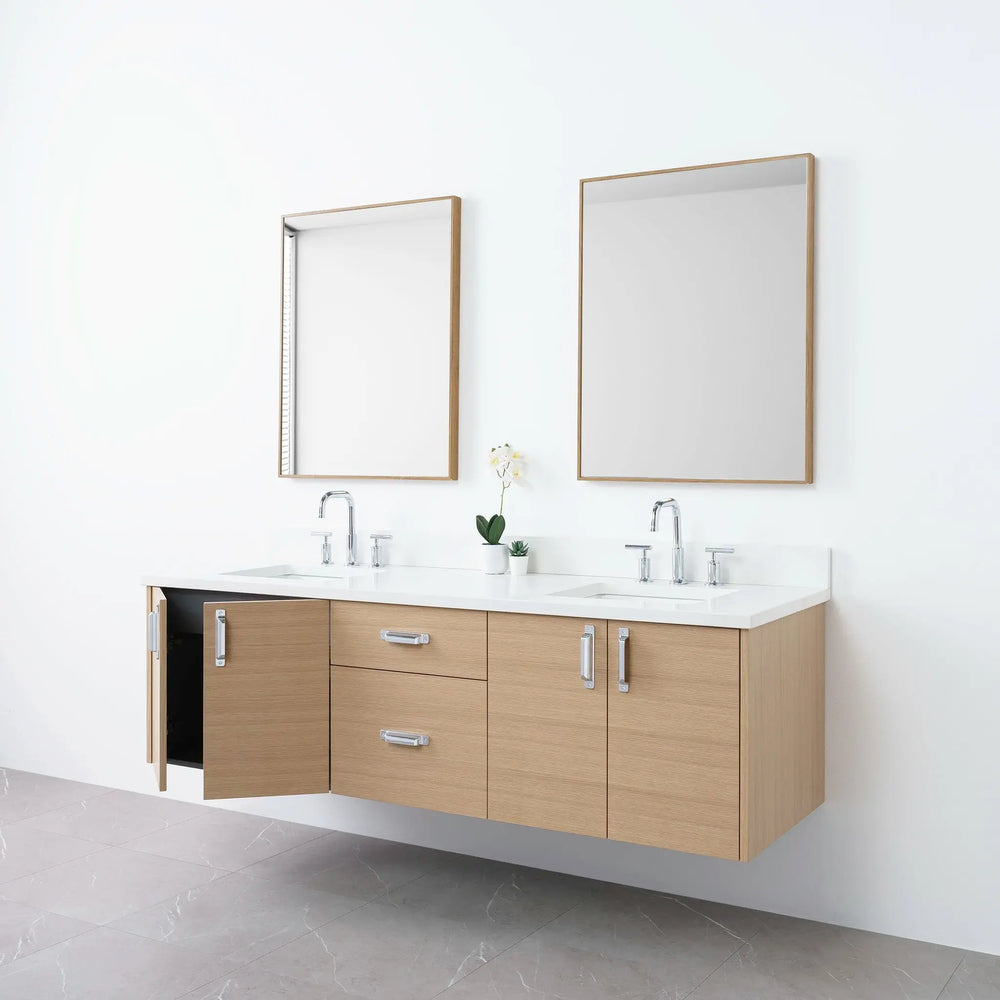 
                  
                    Austin 72", Teodor® Wall Mount Natural White Oak Vanity, Double Sink Teodor Bathroom VanityCanada
                  
                