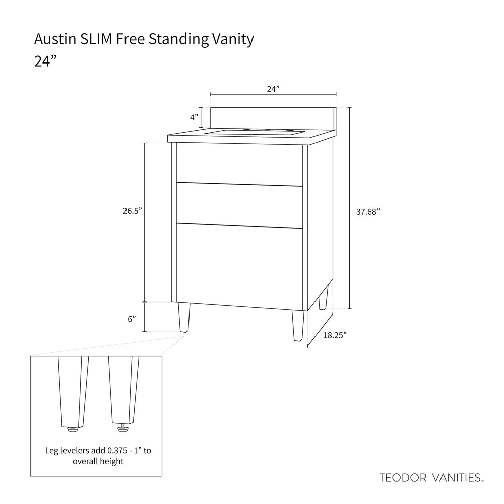 
                  
                    Austin SLIM, 24" Teodor® Modern American Black Walnut Vanity Teodor Bathroom VanityCanada
                  
                