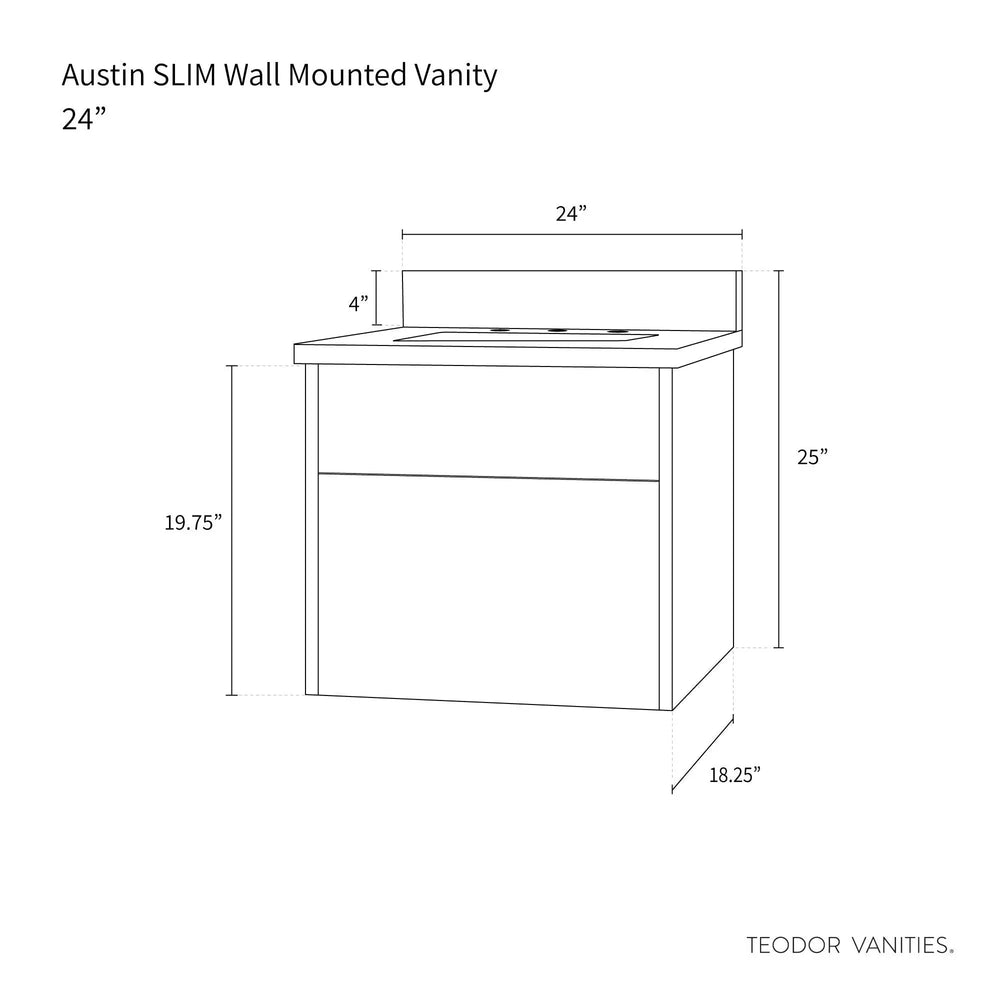 
                  
                    Austin SLIM, 24" Teodor® Modern Wall Mount American Black Walnut Vanity Teodor Bathroom VanityCanada
                  
                