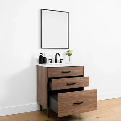 Austin SLIM, 30" Teodor® Modern American Black Walnut Vanity Teodor Bathroom VanityCanada
