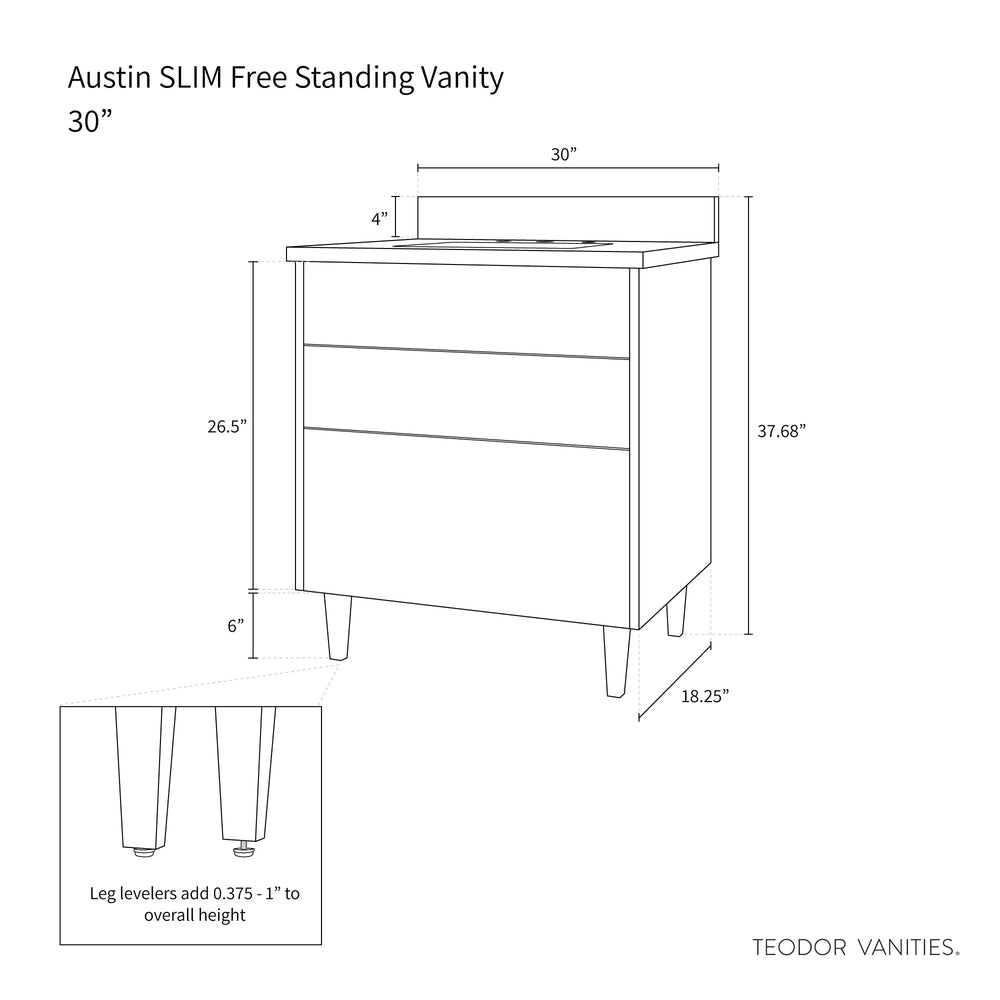 
                  
                    Austin SLIM, 30" Teodor® Modern American Black Walnut Vanity Teodor Bathroom VanityCanada
                  
                