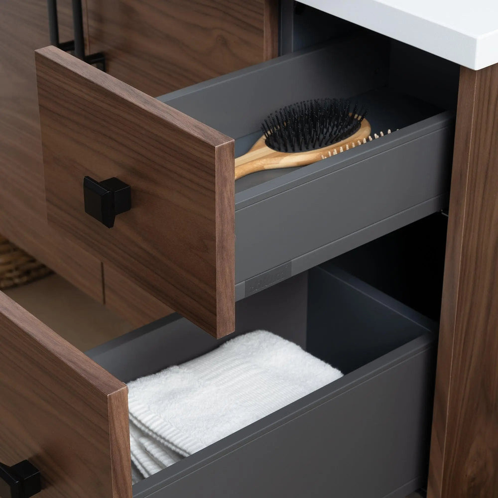 
                  
                    Austin SLIM, 36" Teodor® Modern Wall Mount American Black Walnut Vanity, Left Sink Teodor Bathroom VanityCanada
                  
                