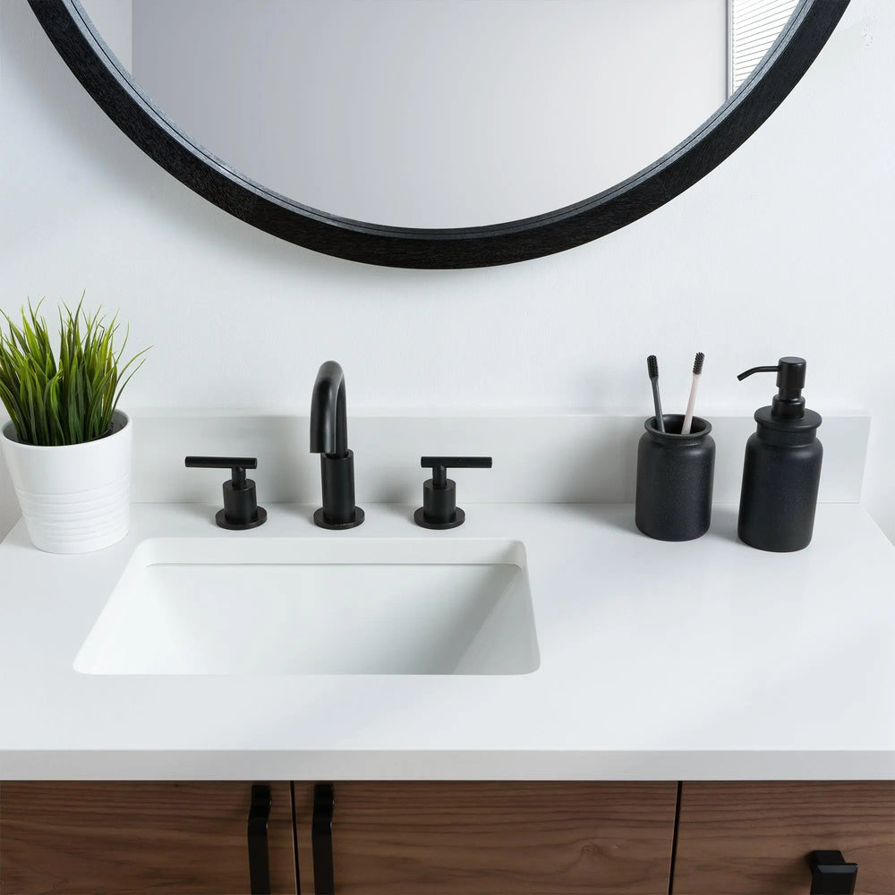 
                  
                    Austin SLIM, 36" Teodor® Modern Wall Mount American Black Walnut Vanity, Left Sink Teodor Bathroom VanityCanada
                  
                