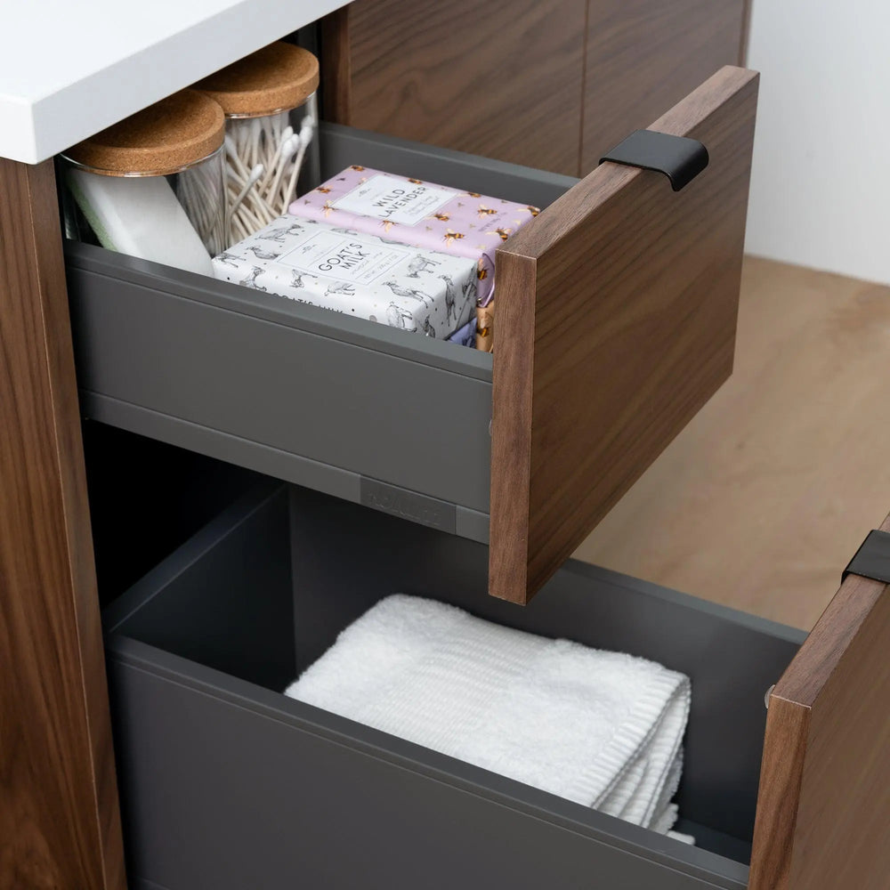
                  
                    Austin SLIM, 36" Teodor® Modern Wall Mount American Black Walnut Vanity, Right Sink Teodor Bathroom VanityCanada
                  
                