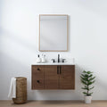 
                  
                    Austin SLIM, 36" Teodor® Modern Wall Mount American Black Walnut Vanity, Right Sink Teodor Bathroom VanityCanada
                  
                