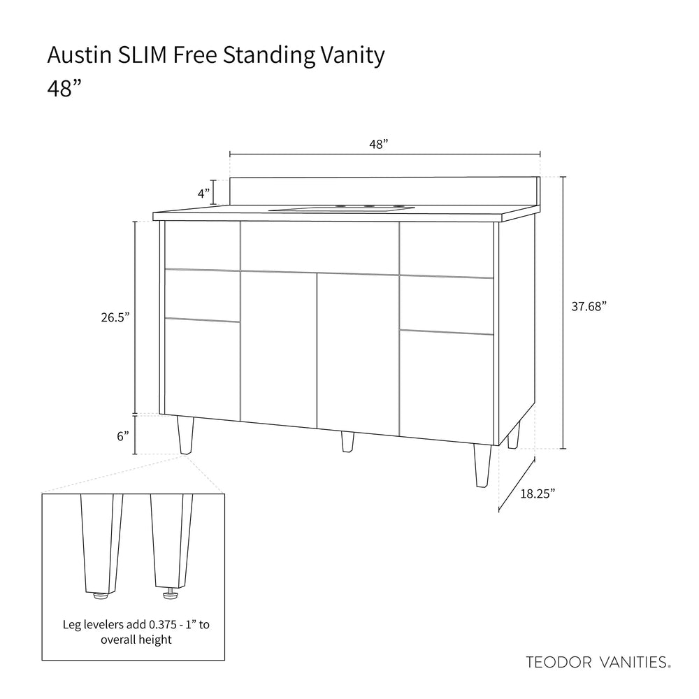 
                  
                    Austin SLIM, 48" Teodor® Modern American Black Walnut Vanity Teodor Bathroom VanityCanada
                  
                