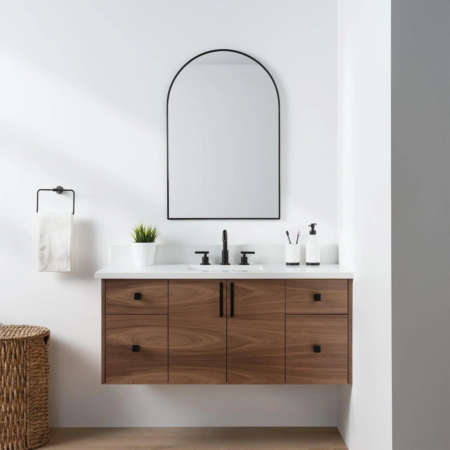 Austin SLIM, 48" Teodor® Modern Wall Mount American Black Walnut Vanity Teodor Bathroom VanityCanada