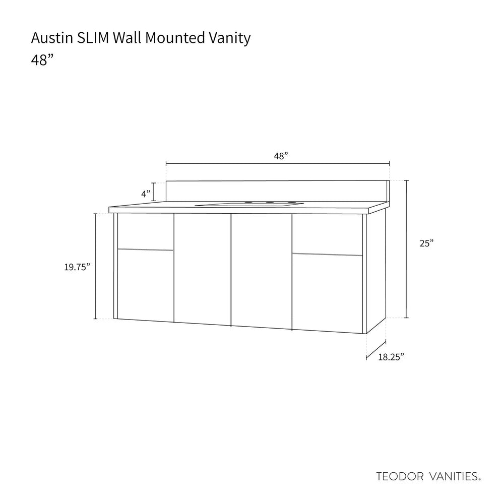 
                  
                    Austin SLIM, 48" Teodor® Modern Wall Mount American Black Walnut Vanity Teodor Bathroom VanityCanada
                  
                