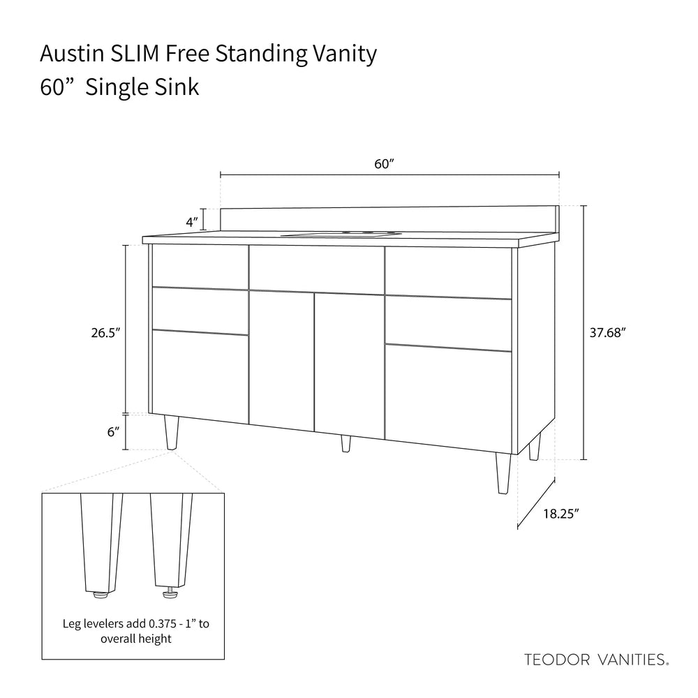
                  
                    Austin SLIM, 60" Teodor® Modern American Black Walnut Vanity Teodor Bathroom VanityCanada
                  
                