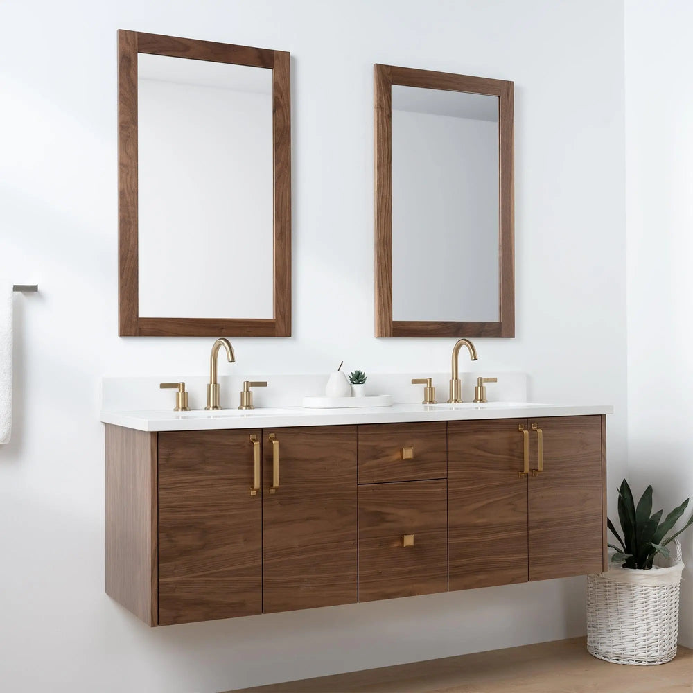
                  
                    Austin SLIM, 60" Teodor® Modern Wall Mount American Black Walnut Vanity, Double Sink Teodor Bathroom VanityCanada
                  
                