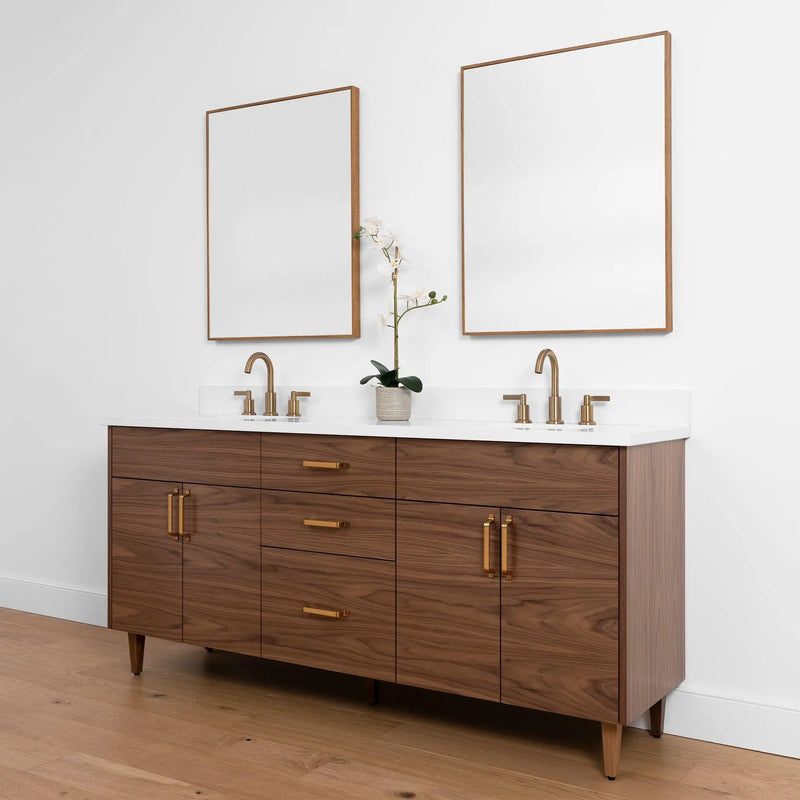 Austin SLIM, 72" Teodor® Modern American Black Walnut Vanity, Double Sink Teodor Bathroom VanityCanada