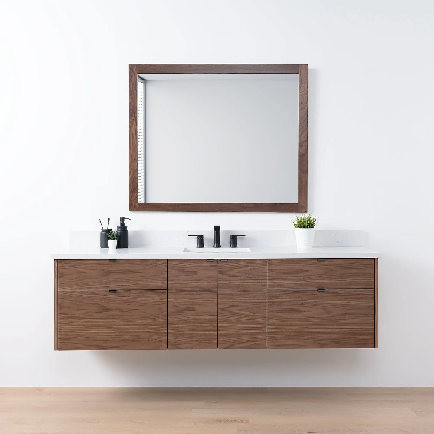 Austin SLIM, 72" Teodor® Modern Wall Mount American Black Walnut Vanity Teodor Bathroom VanityCanada