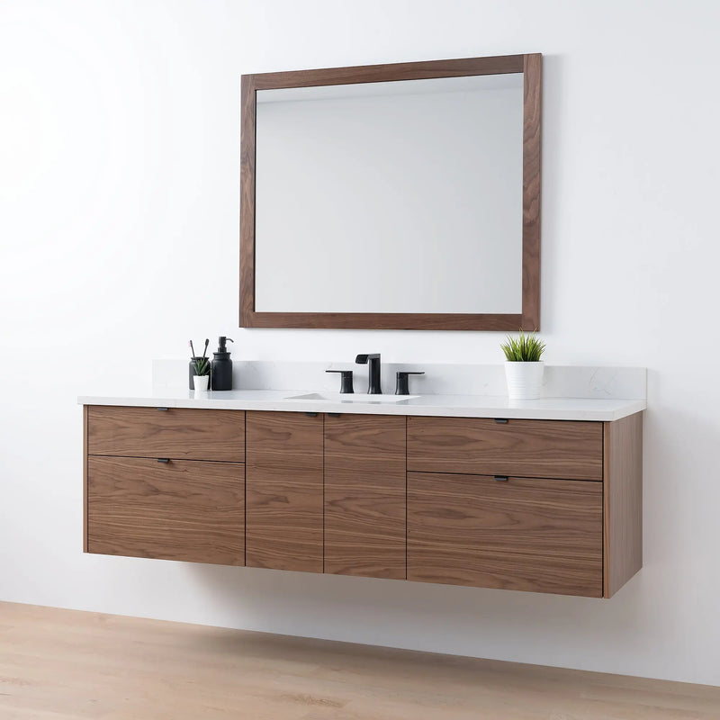 Austin SLIM, 72" Teodor® Modern Wall Mount American Black Walnut Vanity Teodor Bathroom VanityCanada
