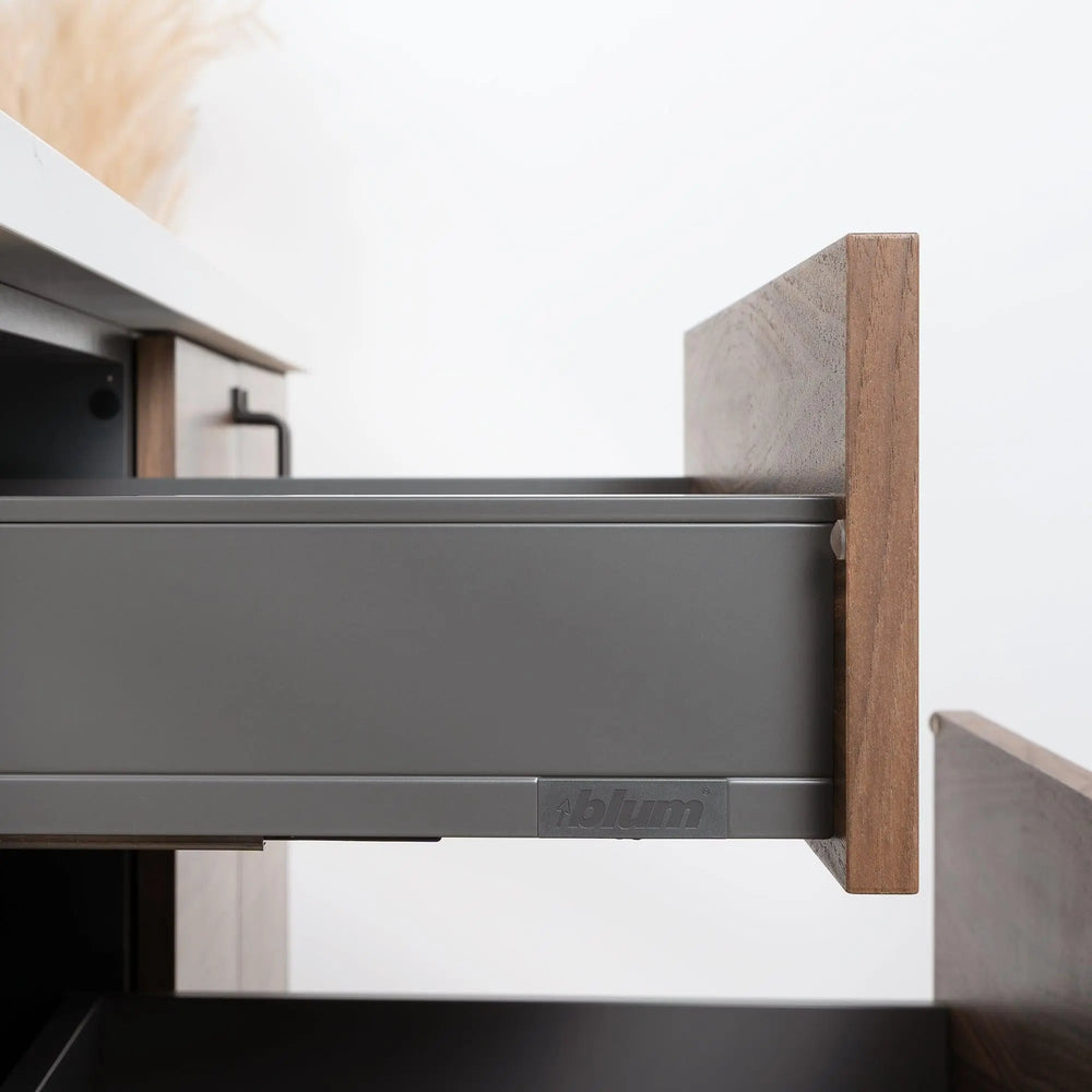 Austin SLIM 72" Wall Mount American Black Walnut Bathroom Vanity, Double Sink - Teodor Vanities