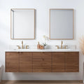 
                  
                    Austin SLIM 72" Wall Mount American Black Walnut Bathroom Vanity, Double Sink - Teodor Vanities
                  
                