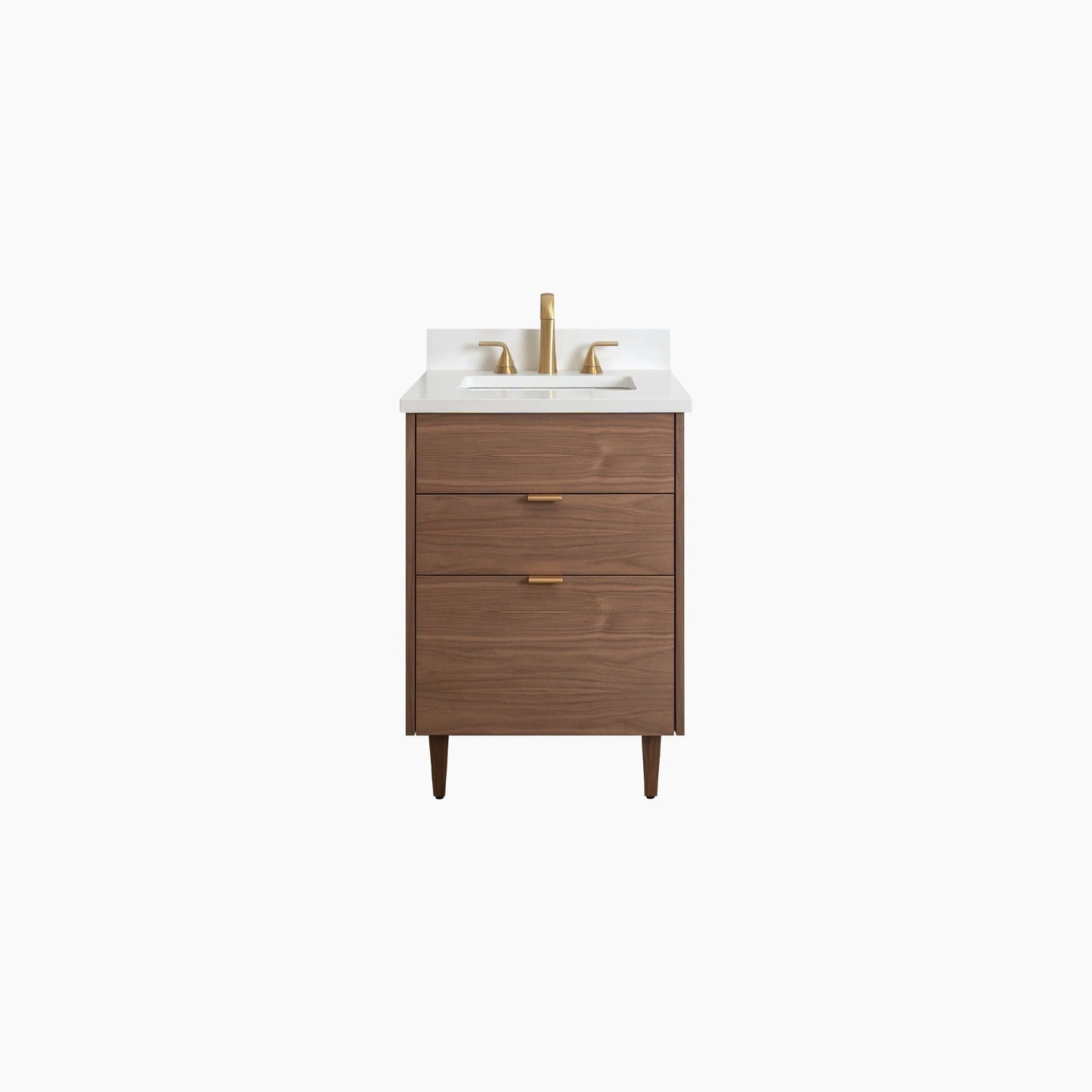 Austin Stainless SLIM 24" American Black Walnut Bathroom Vanity - All Drawers Teodor Bathroom Vanity Canada