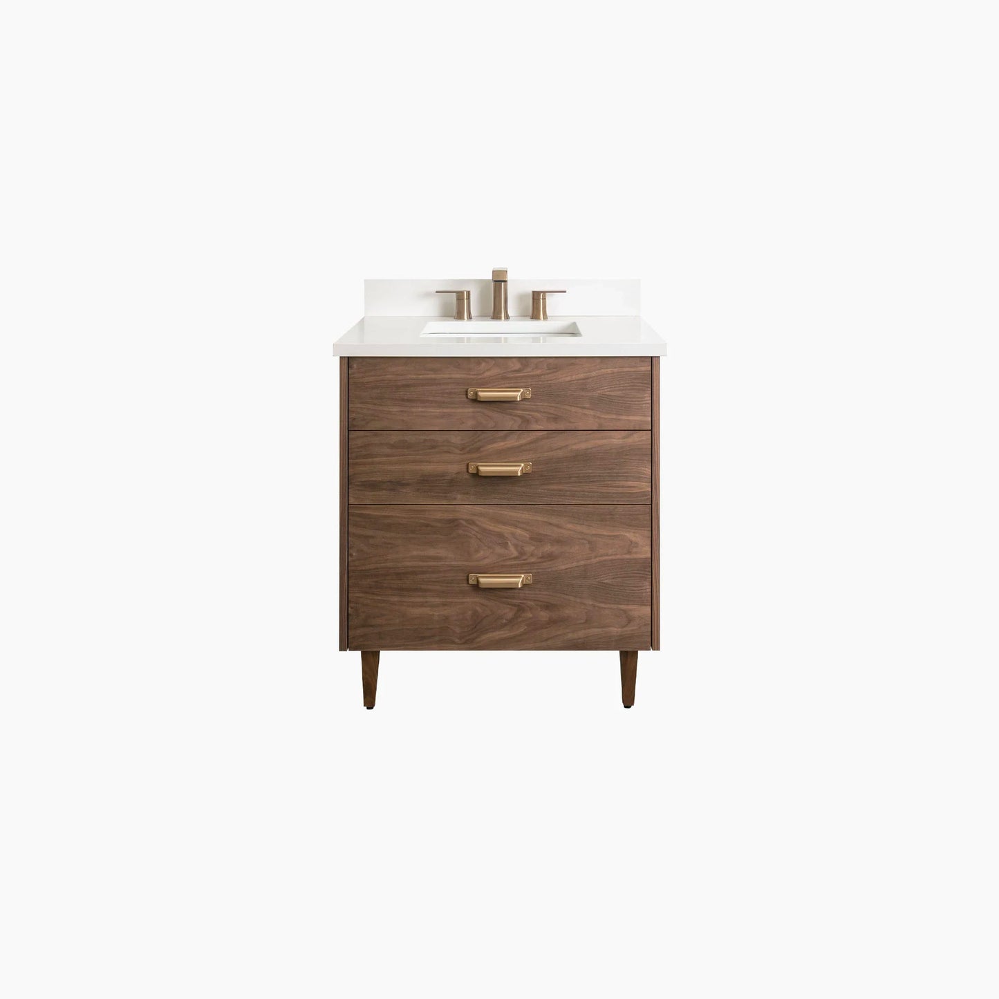 Austin Stainless SLIM 30" American Black Walnut Bathroom Vanity - All Drawers Teodor Bathroom Vanity Canada