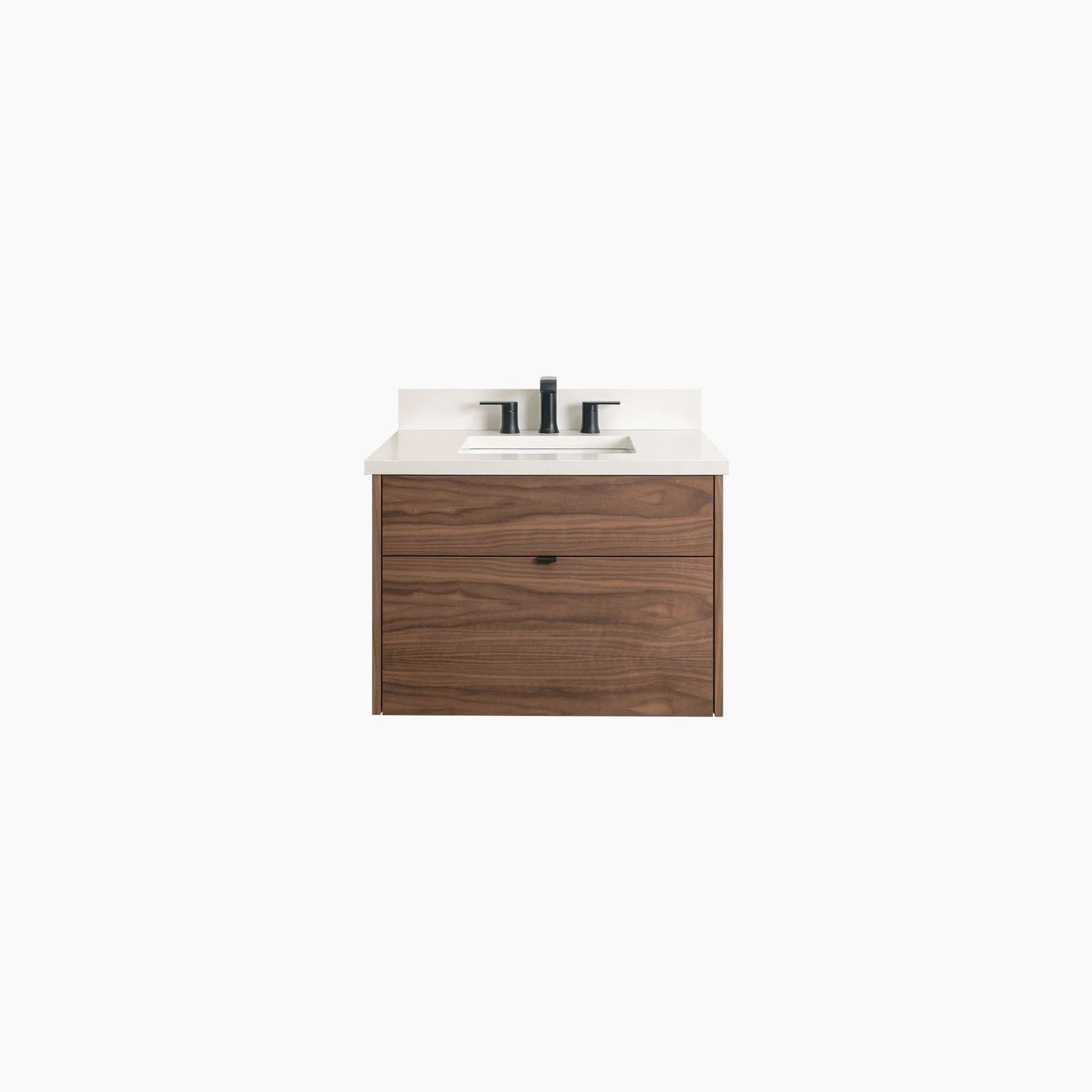 Austin Stainless SLIM 30" Wall Mount American Black Walnut Bathroom Vanity - All Drawers Teodor Bathroom Vanity Canada
