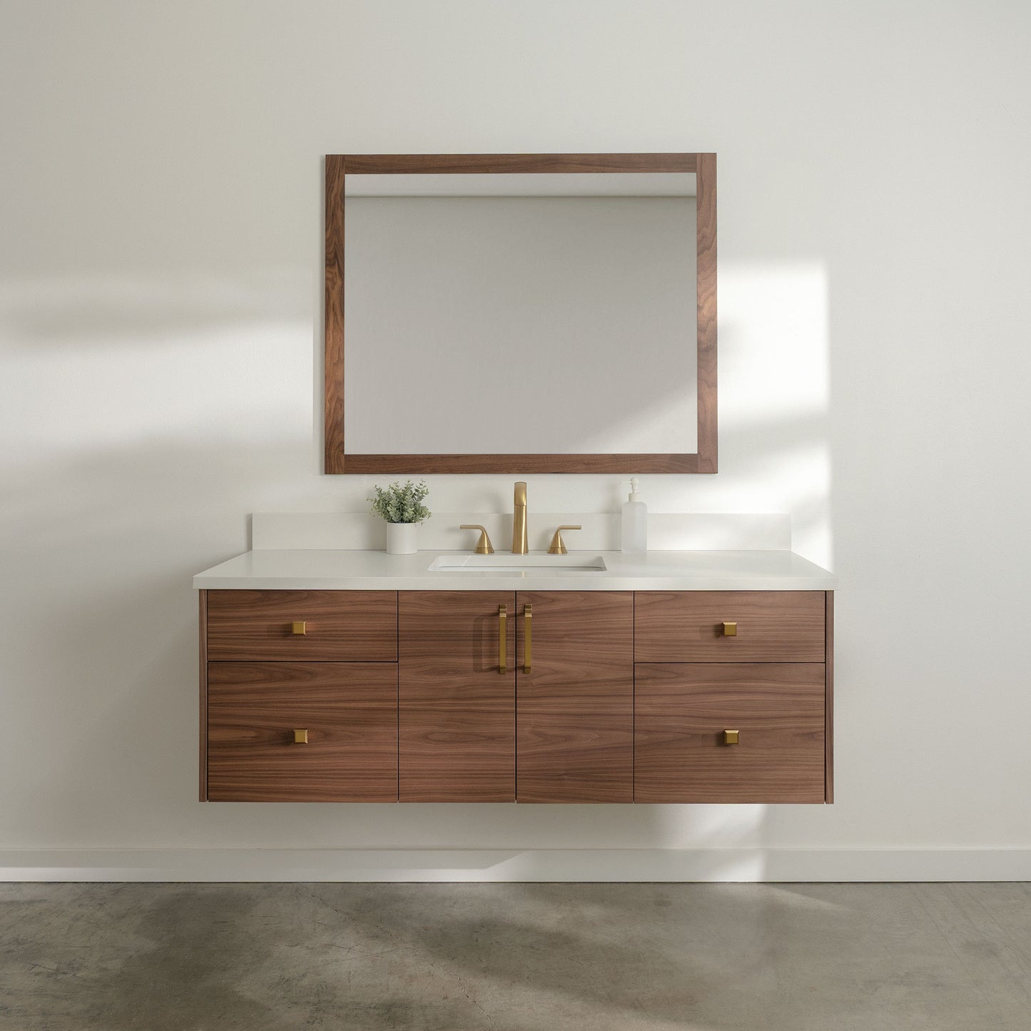 Austin Stainless SLIM 60" Wall Mount American Black Walnut Bathroom Vanity Teodor Bathroom Vanity Canada