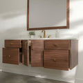 
                  
                    Austin Stainless SLIM 60" Wall Mount American Black Walnut Bathroom Vanity Teodor Bathroom Vanity Canada
                  
                