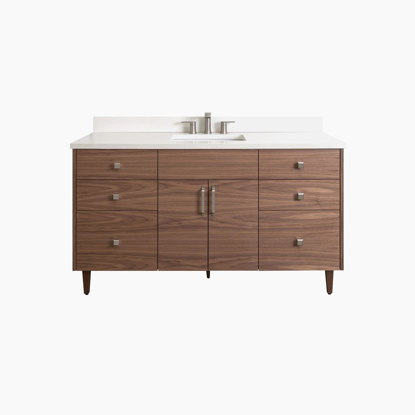 Austin Stainless SLIM 60" American Black Walnut Bathroom Vanity Teodor Bathroom Vanity Canada