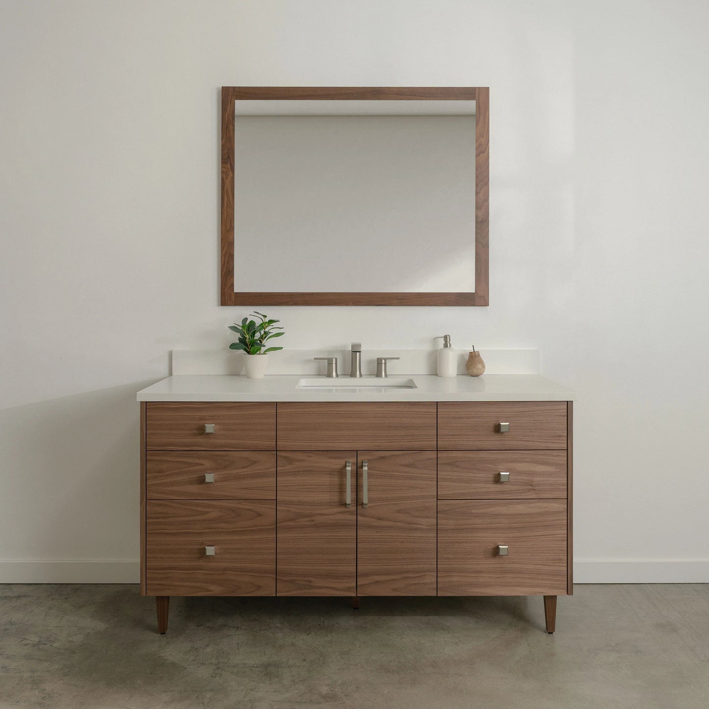 Austin Stainless SLIM 60" American Black Walnut Bathroom Vanity Teodor Bathroom Vanity Canada