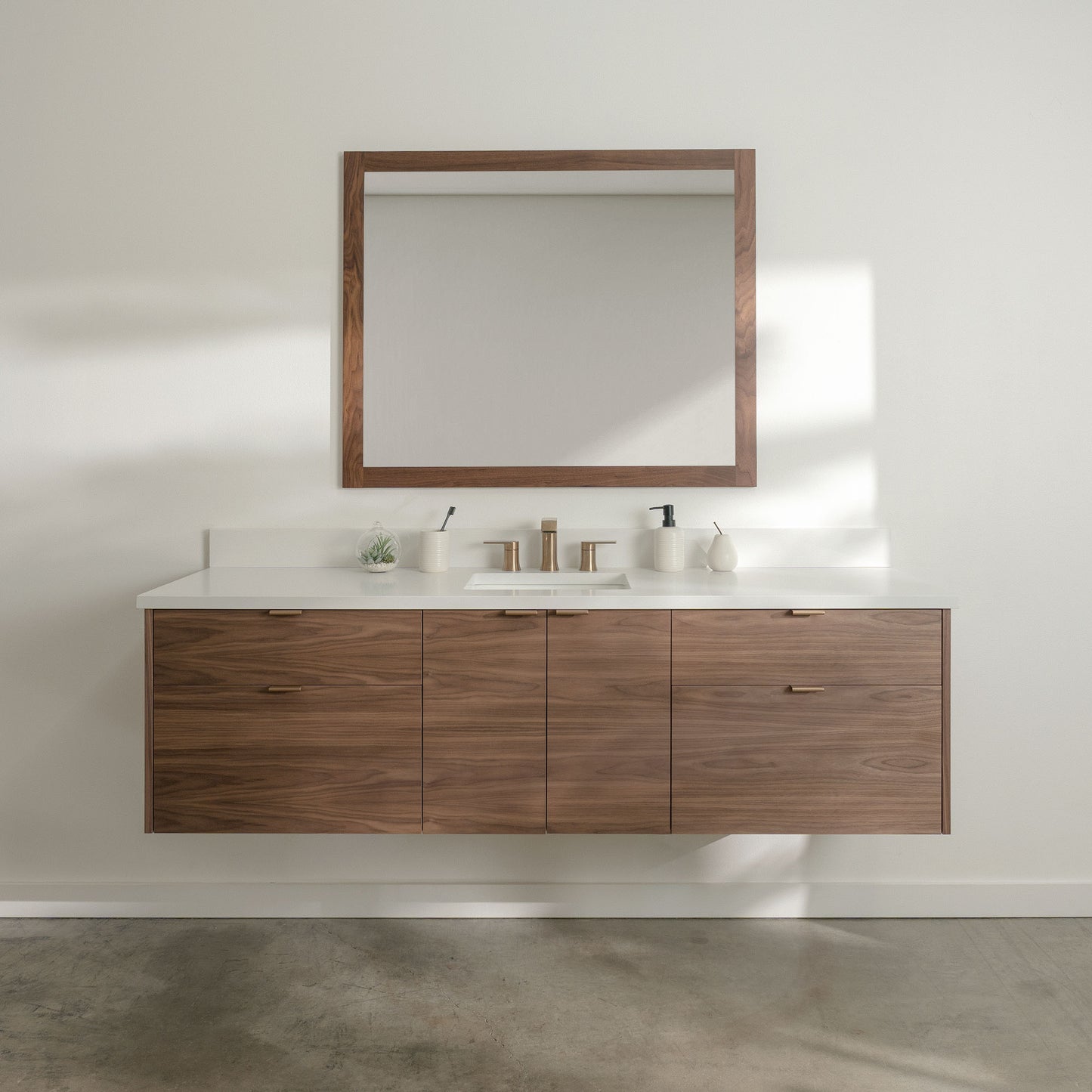 Austin Stainless SLIM 72" Wall Mount American Black Walnut Bathroom Vanity Teodor Bathroom Vanity Canada