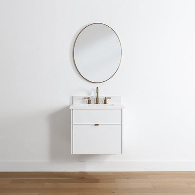 Austin 24", Teodor® Modern Wall Mount Gloss White Vanity